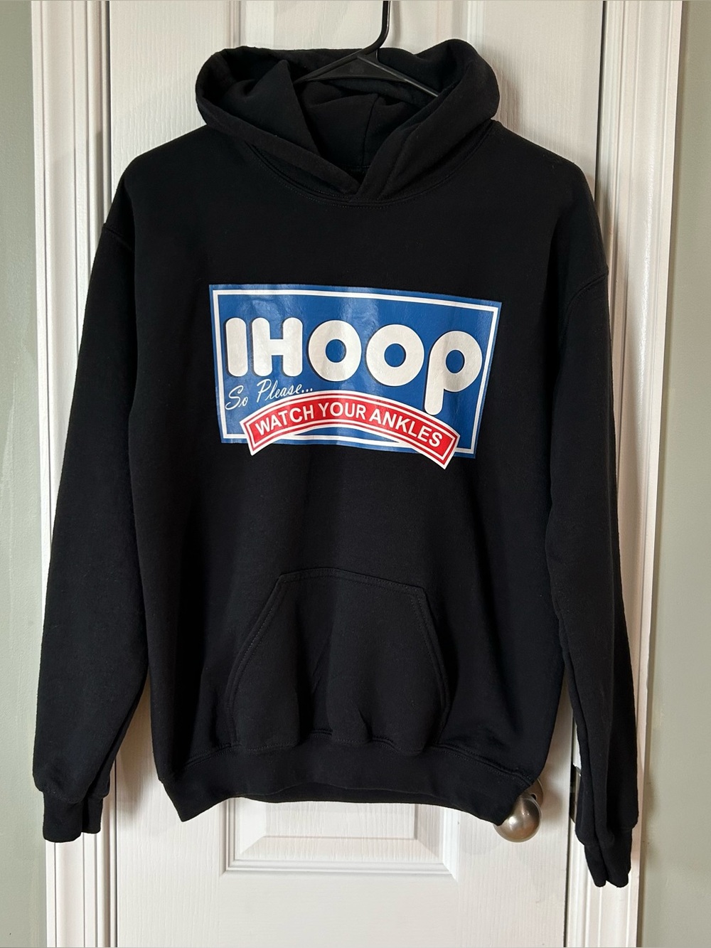 IHOOP So Please Watch Your Ankles Black Pullover Graphic Hoodie Youth Large